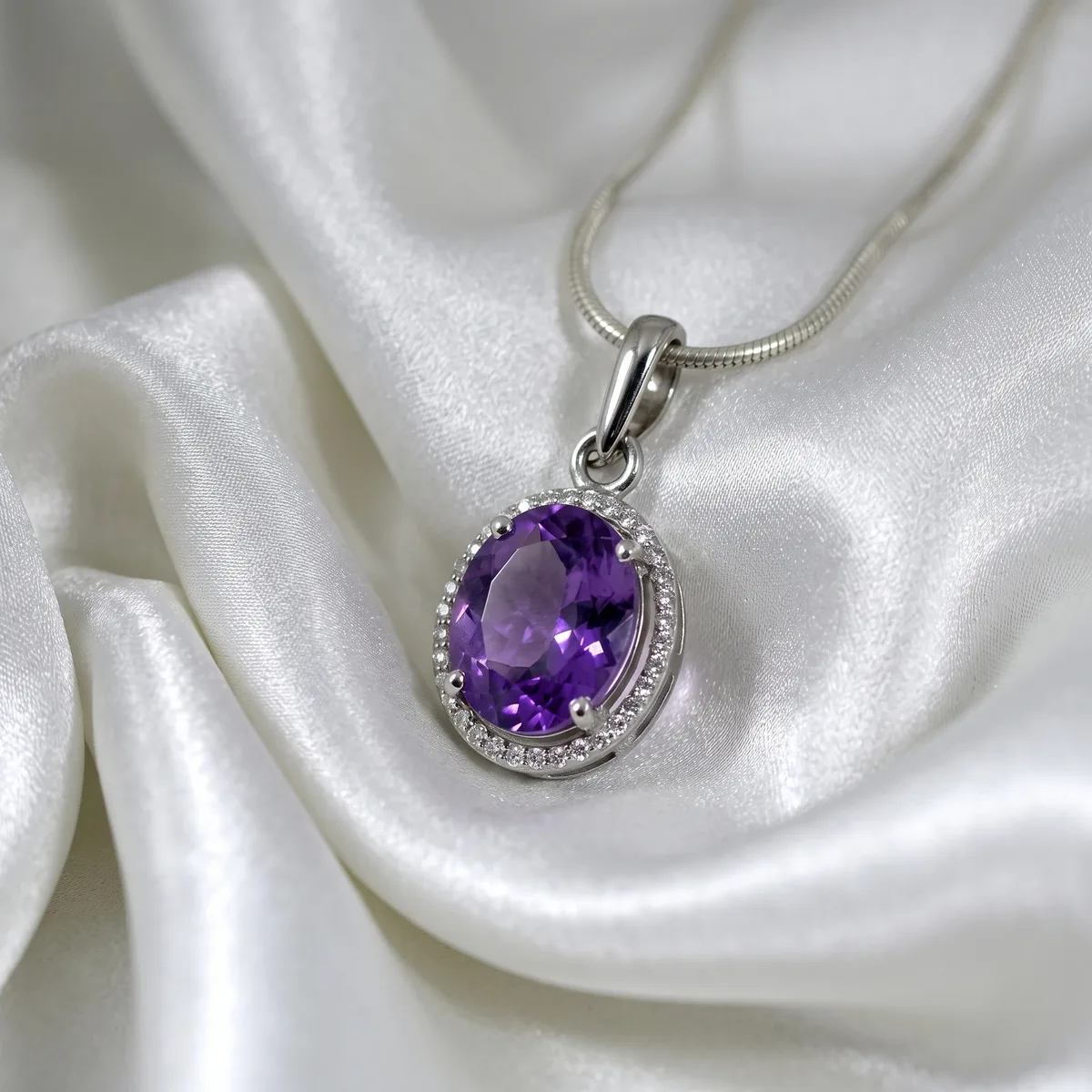 Amara Amethyst Bloom Pendant - view 1