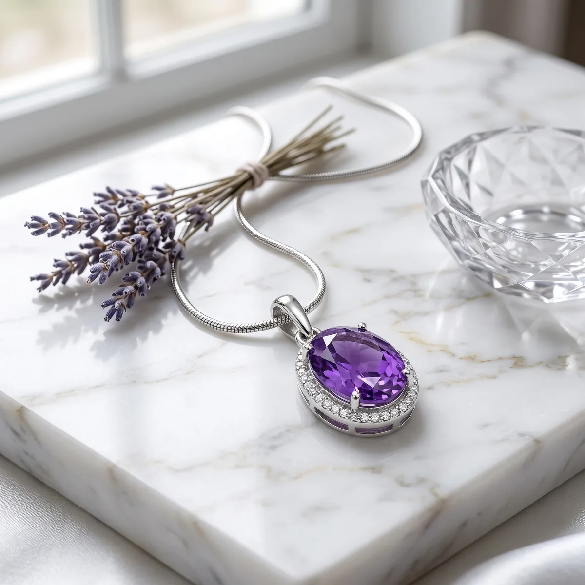 Amara Amethyst Bloom Pendant - view 3