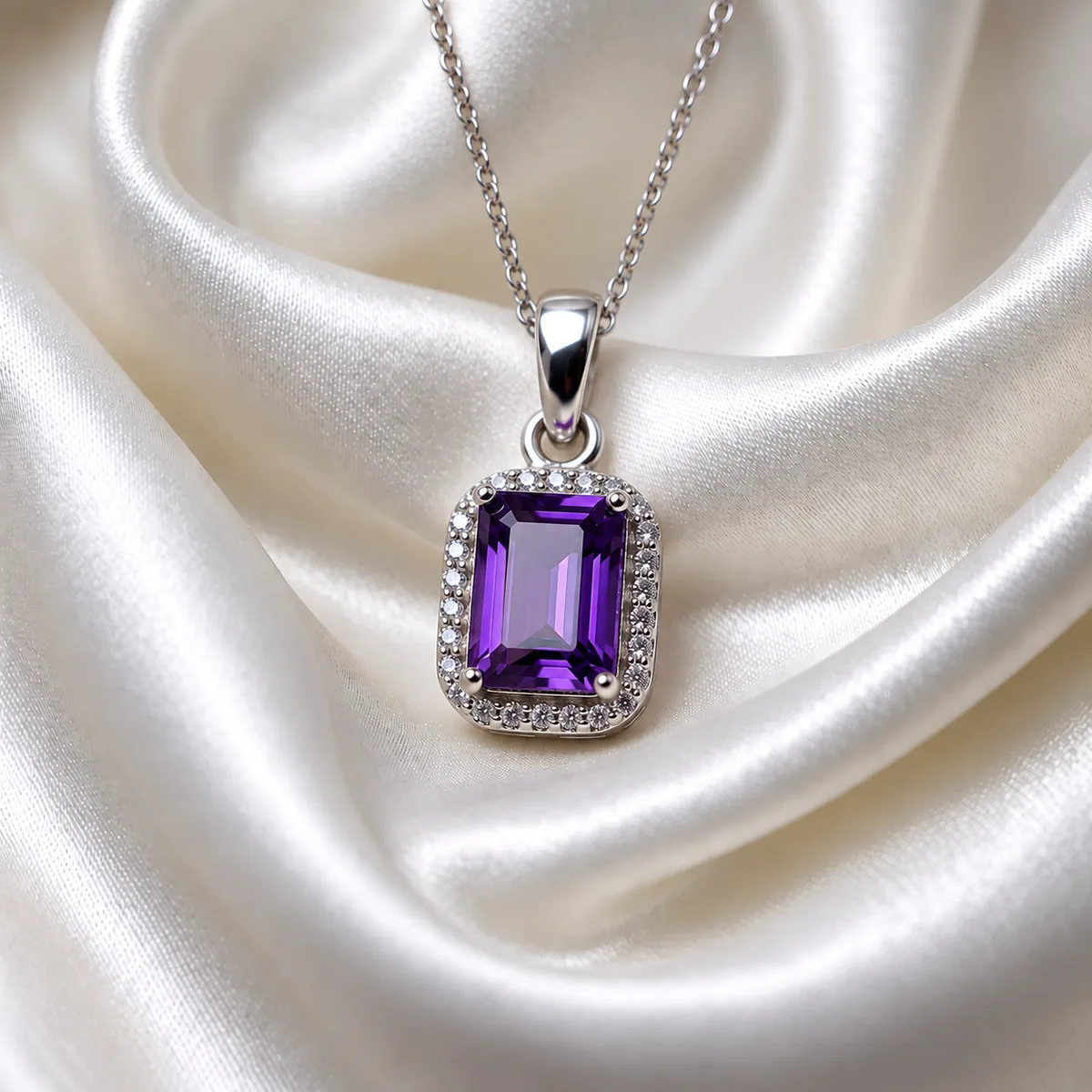 Amara Amethyst Crest Pendant - view 1