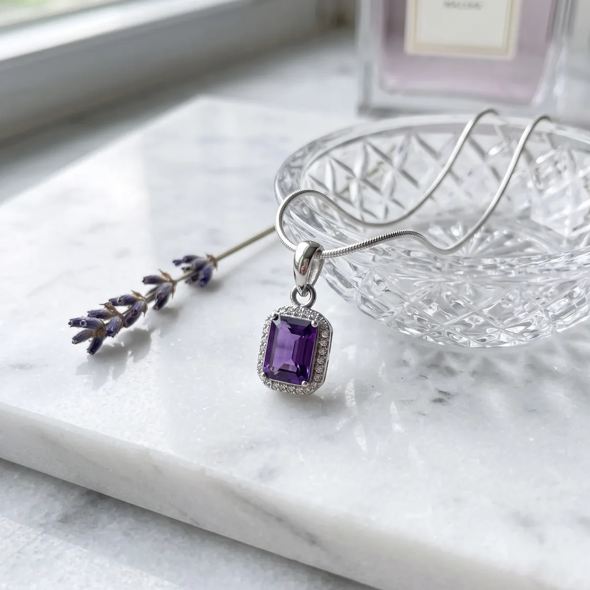 Amara Amethyst Crest Pendant - view 3