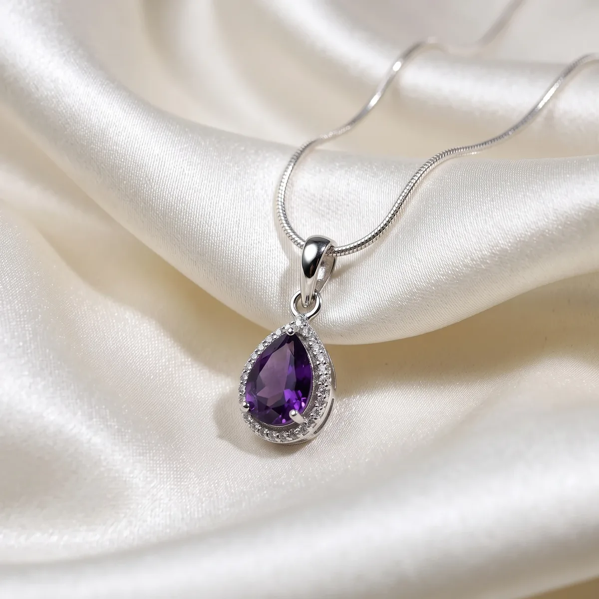 Amara Amethyst Dew Drop Pendant - view 1