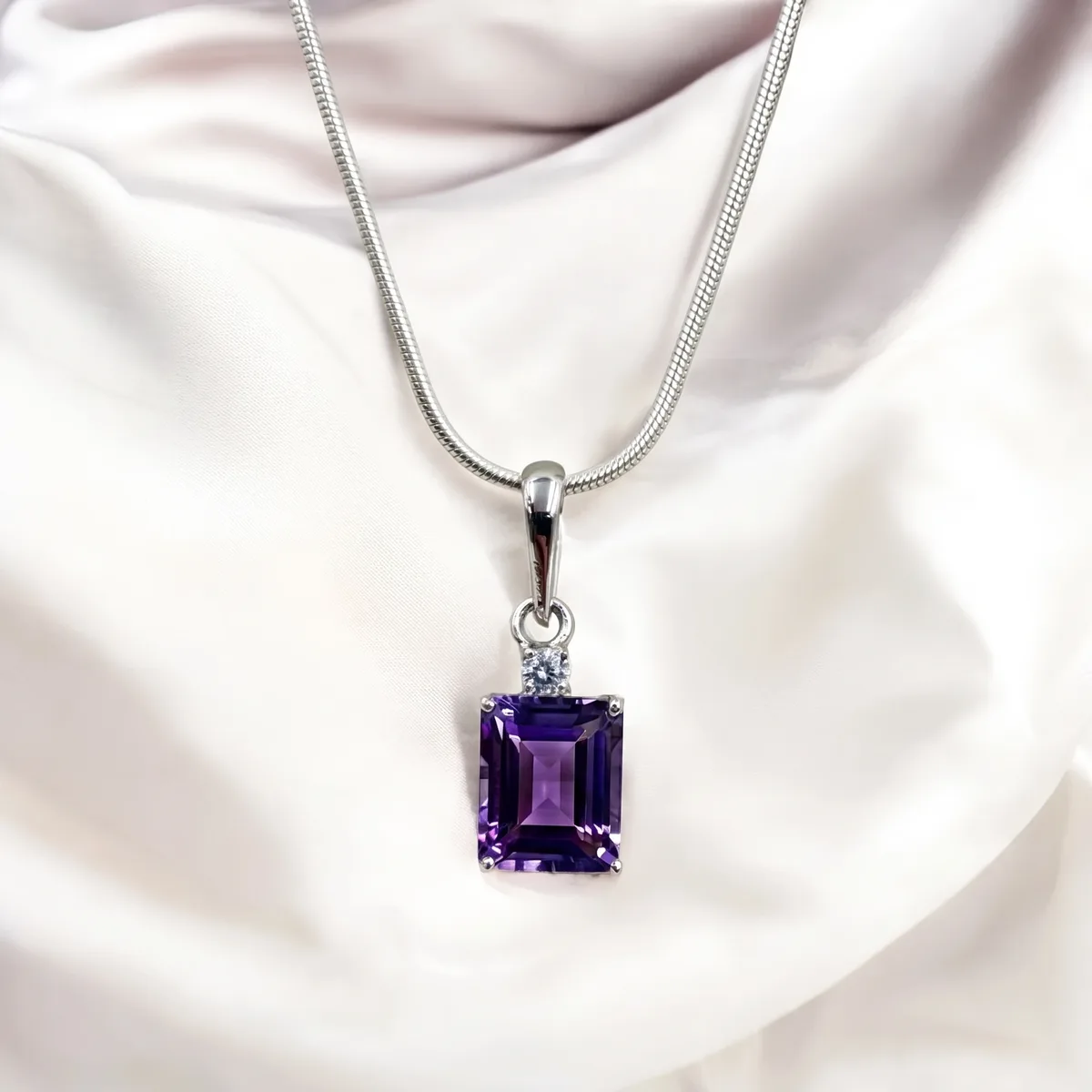 Amara Amethyst Grand Solitaire Pendant - view 1