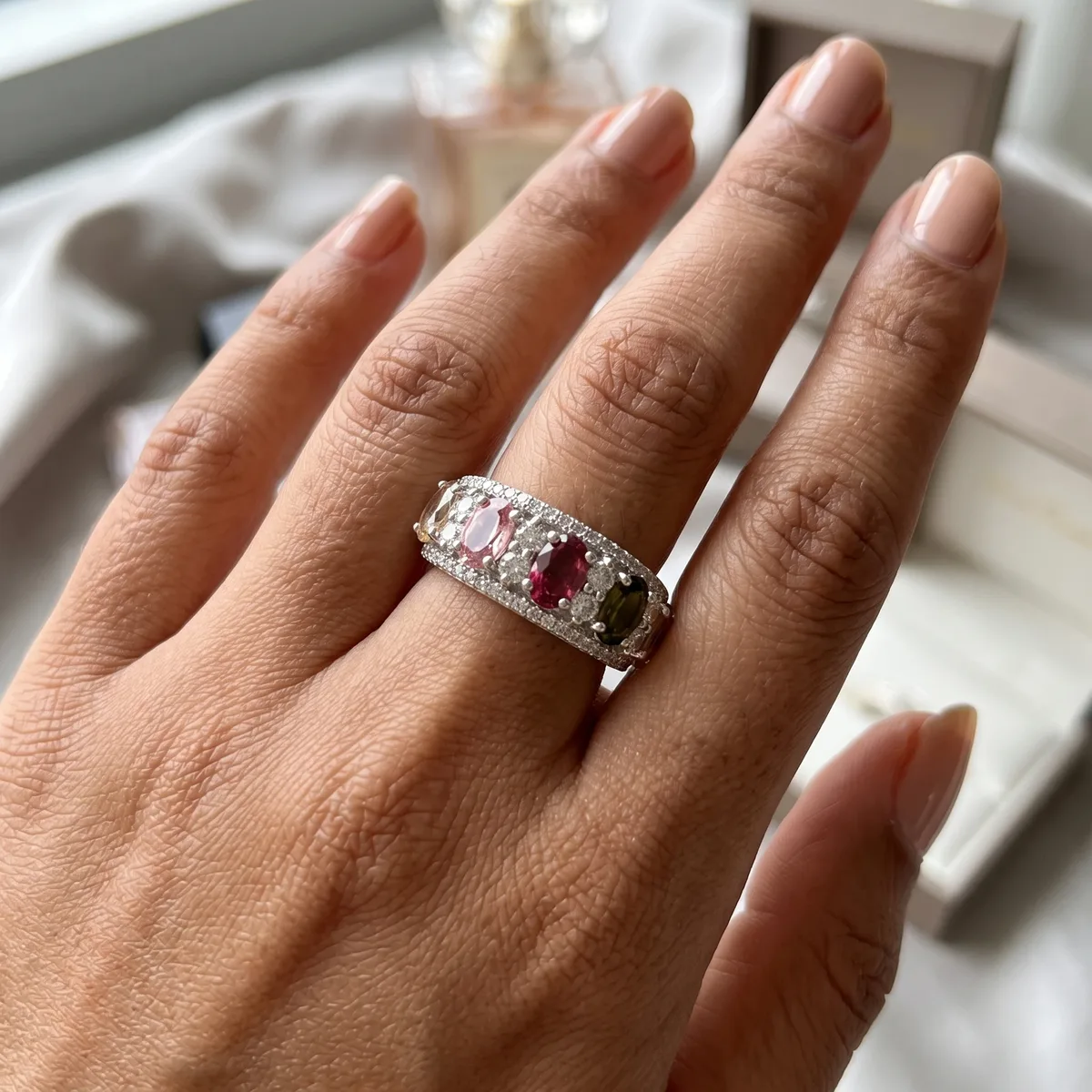 Aurora Tourmaline Crown Ring - view 2