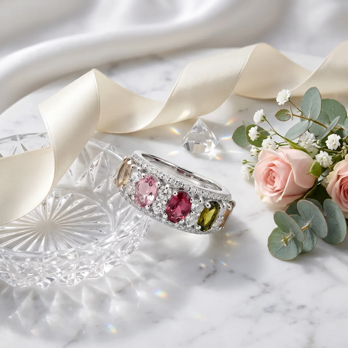 Aurora Tourmaline Crown Ring - view 3
