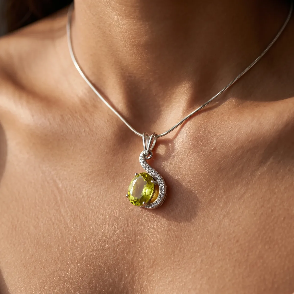 Calyra Lemon Topaz Grand Bloom Pendant - view 2