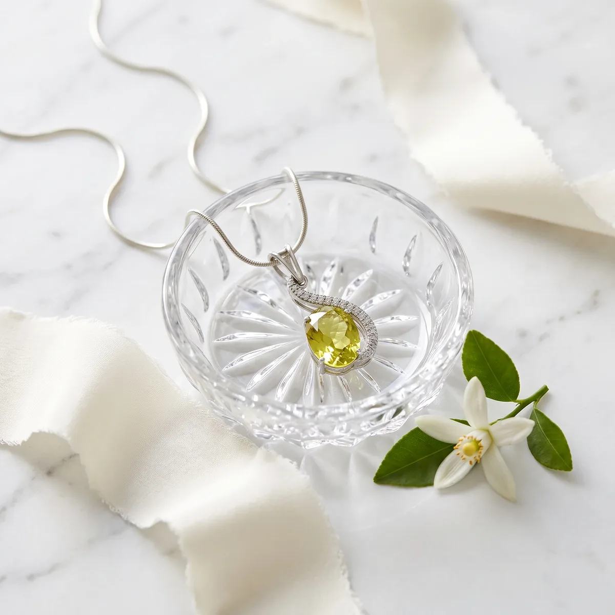 Calyra Lemon Topaz Grand Bloom Pendant - view 3