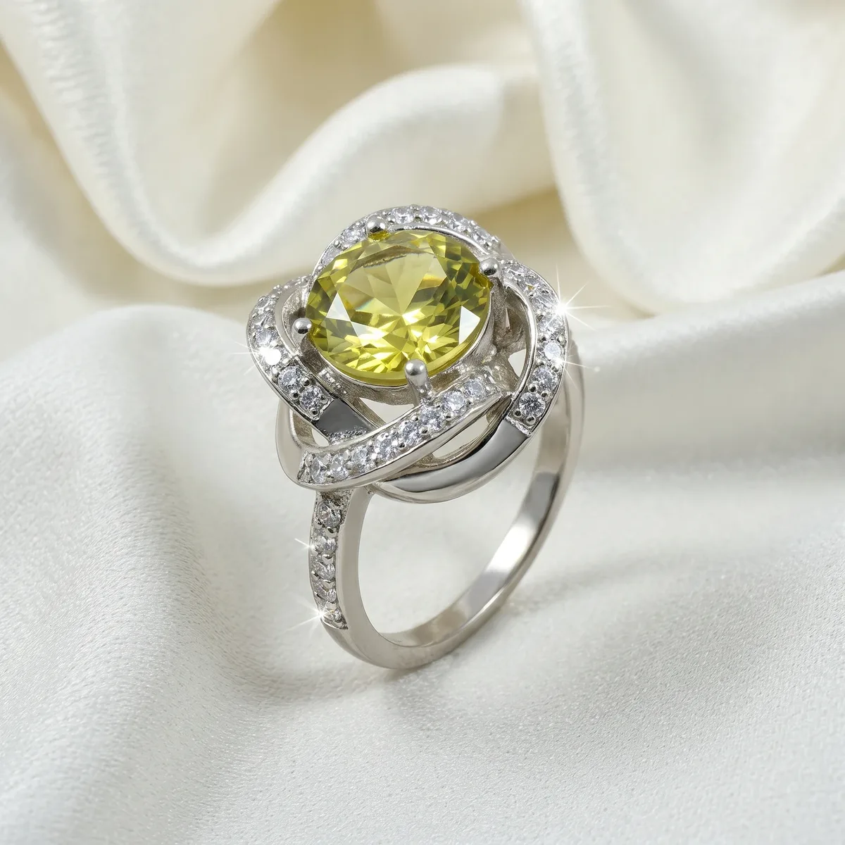 Calyra Lemon Topaz Knot Ring - view 1
