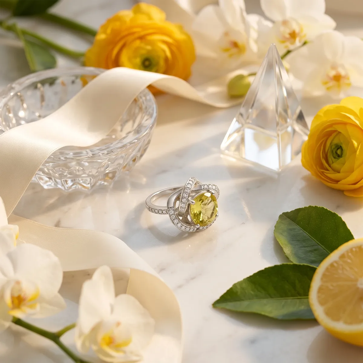 Calyra Lemon Topaz Knot Ring - view 3