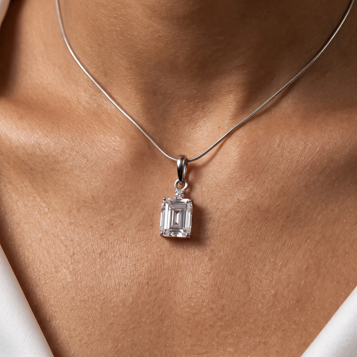 Celeste Cubic Zirconia Classic Solitaire Pendant - view 2
