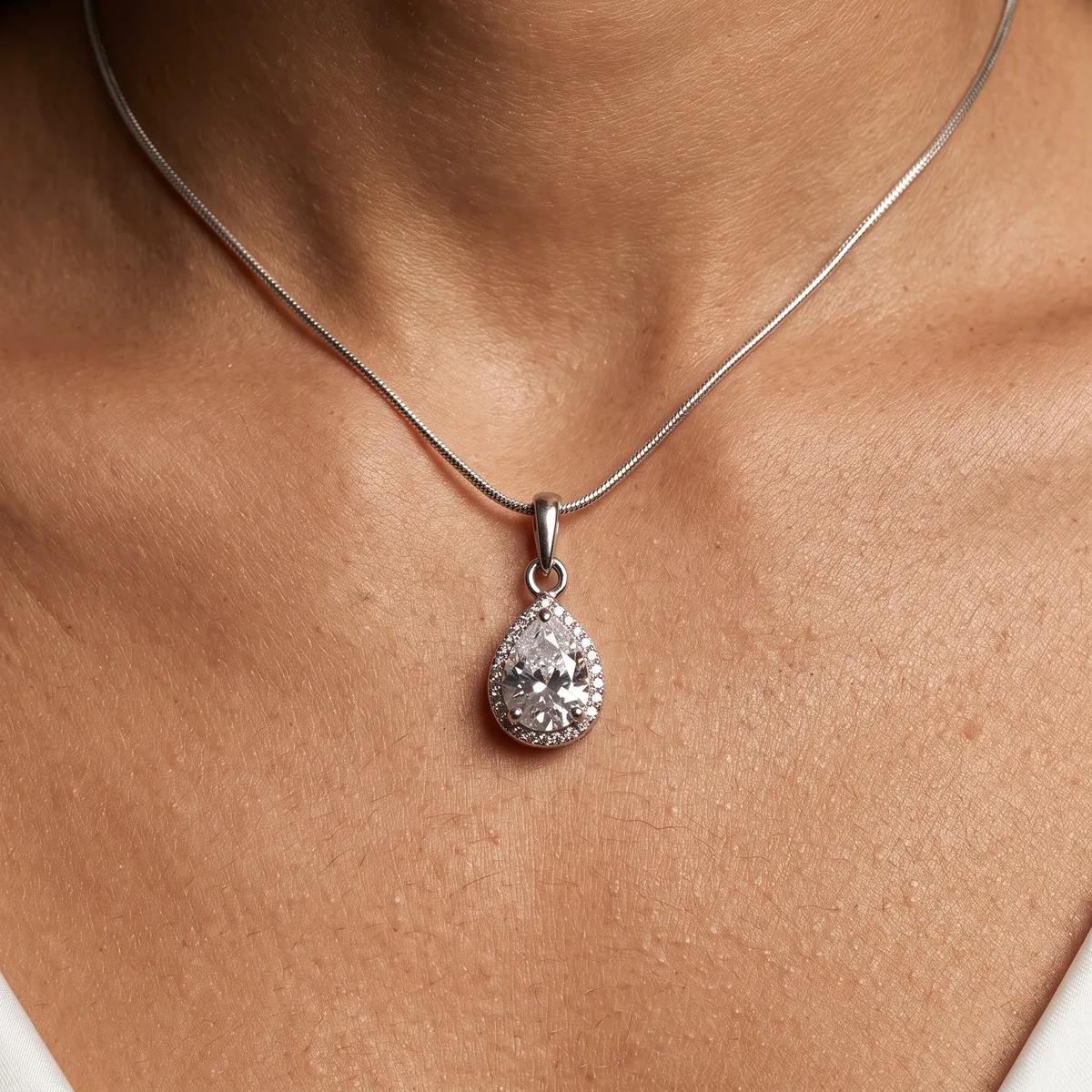 Celeste Cubic Zirconia Dew Drop Pendant - view 2