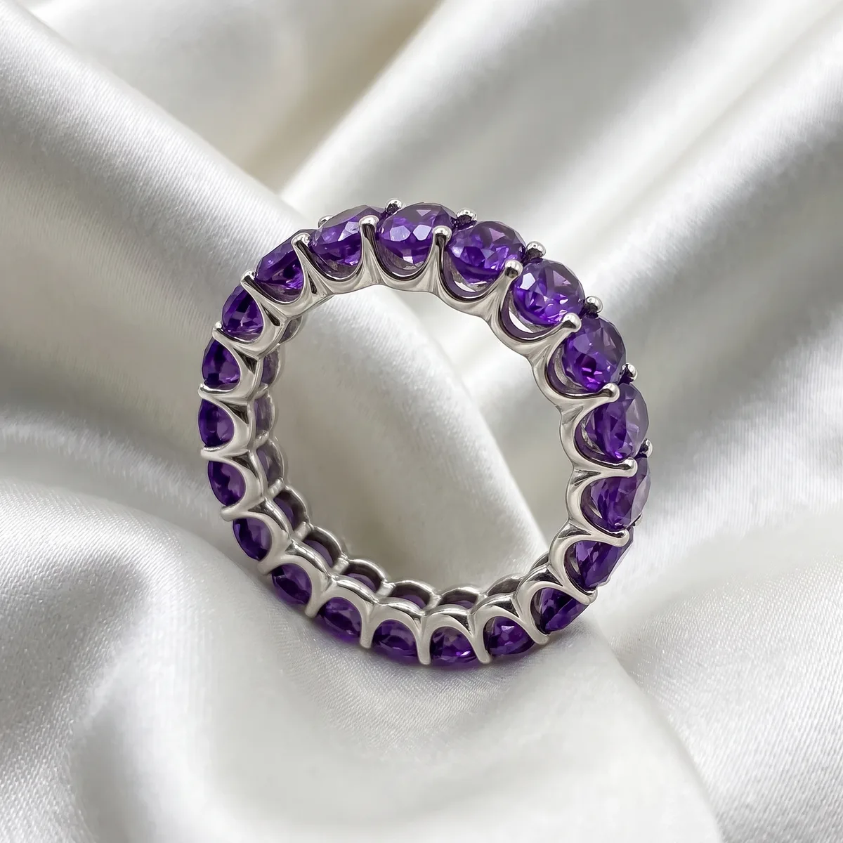 Elaria Amethyst Eternity Band - view 1