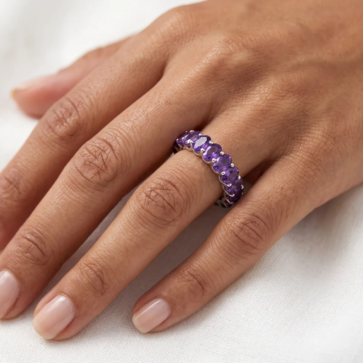 Elaria Amethyst Eternity Band - view 2