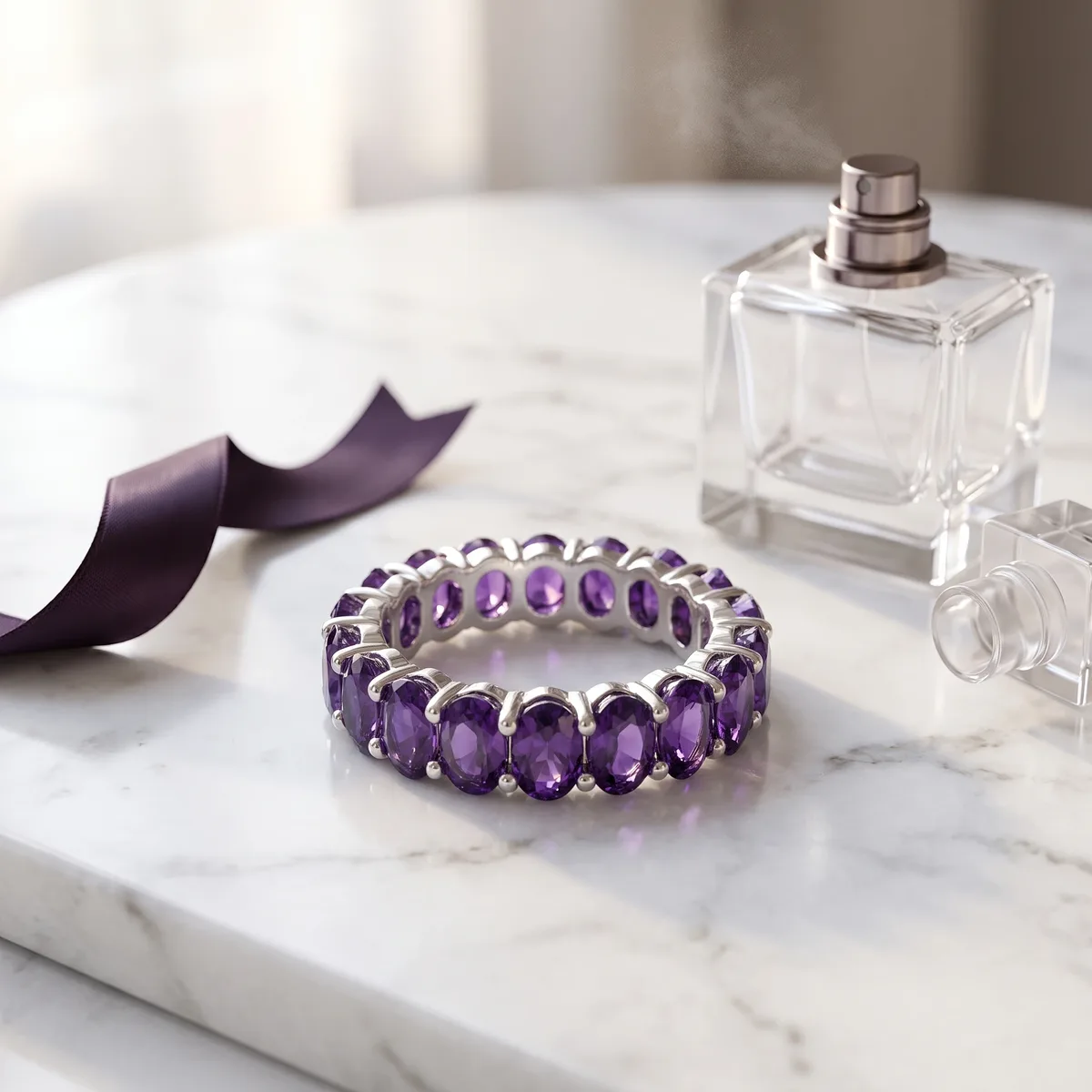 Elaria Amethyst Eternity Band - view 3