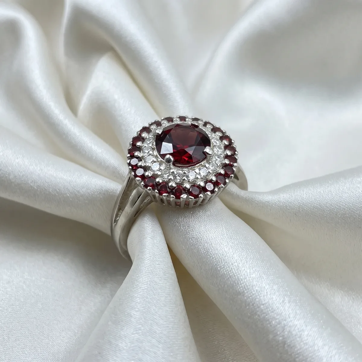 Garnet Corona Ring - image 1