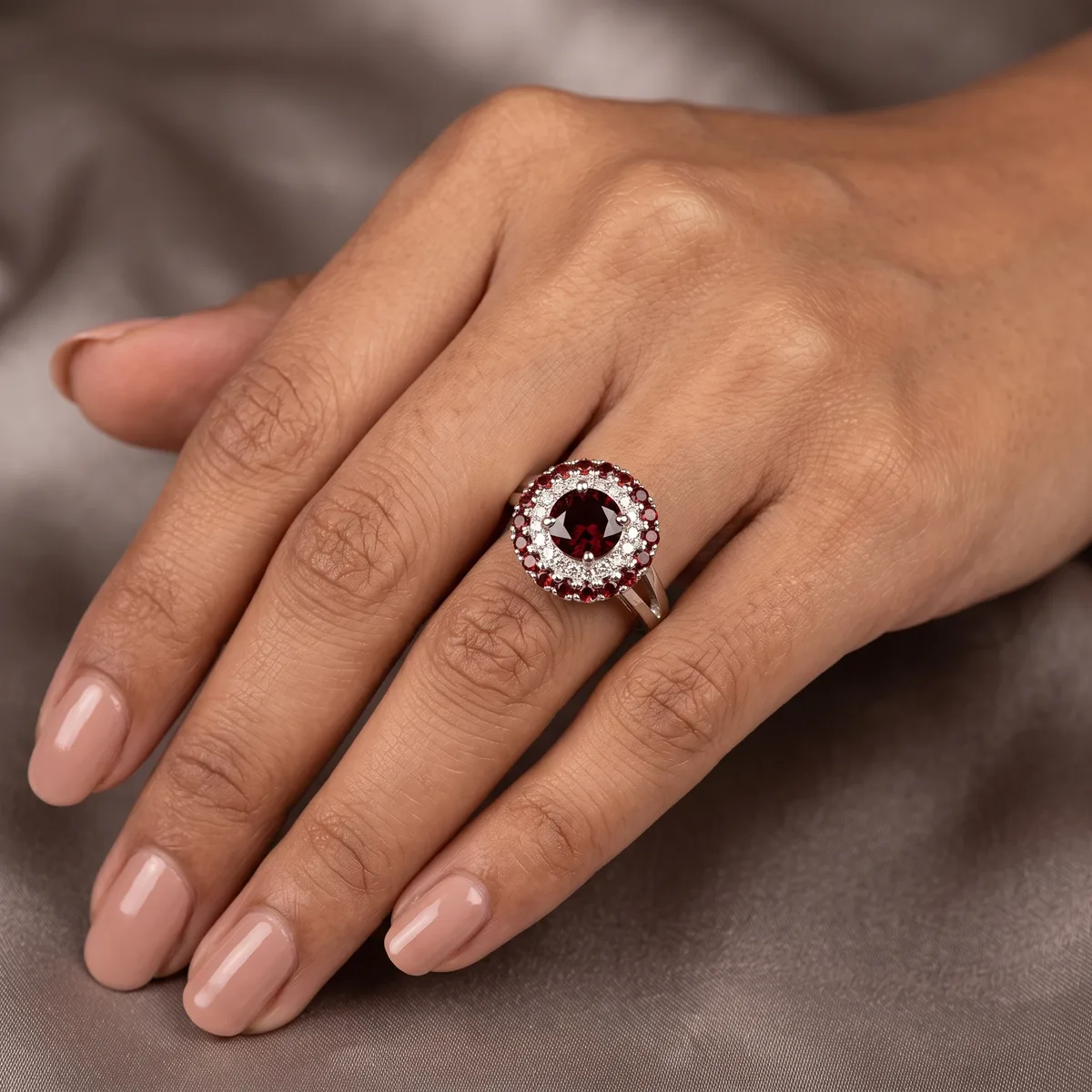 Garnet Corona Ring - image 2