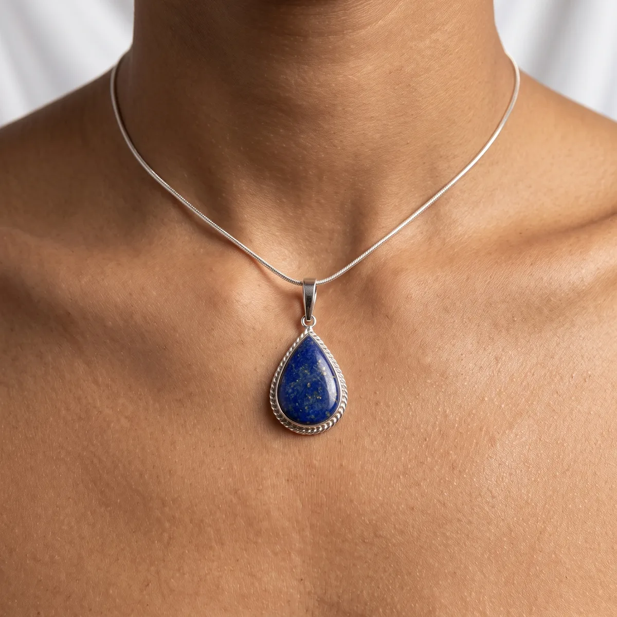 Indigo Lapis Lazuli Harmony Dew Drop Pendant - view 2