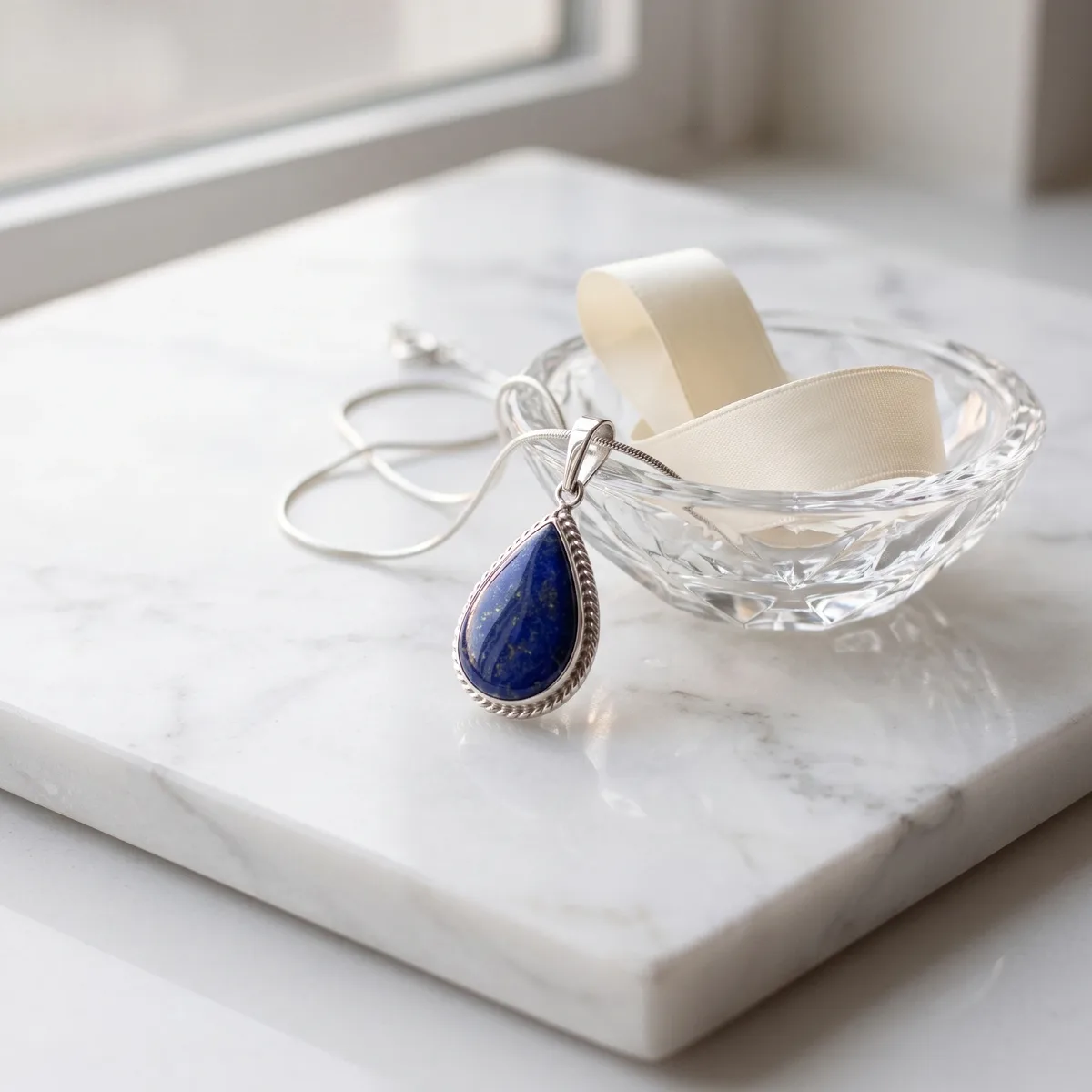 Indigo Lapis Lazuli Harmony Dew Drop Pendant - view 3