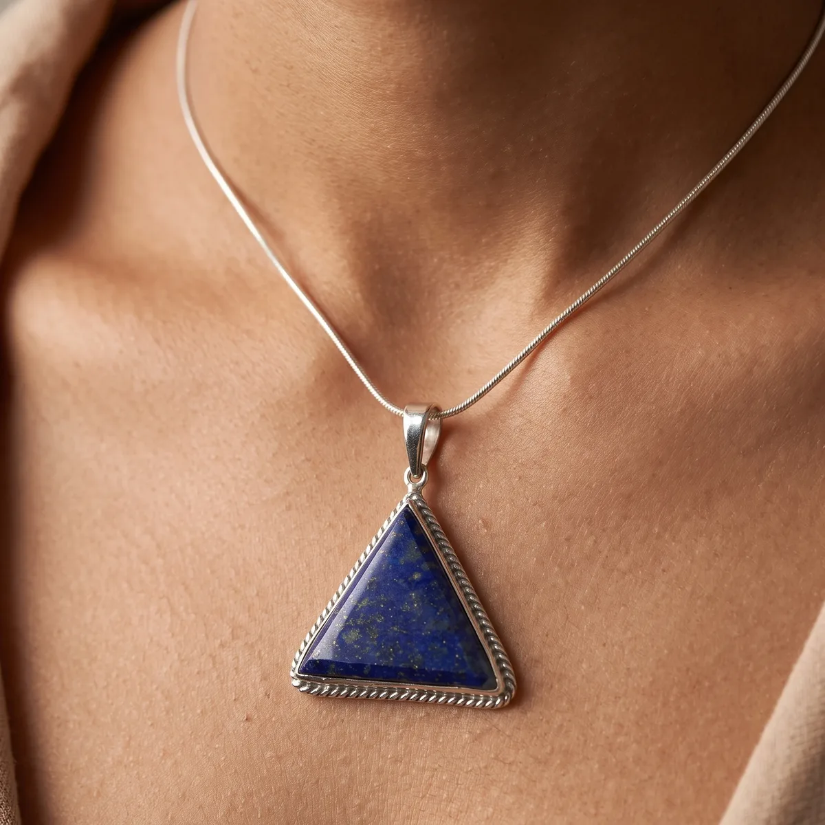 Indigo Lapis Lazuli Peak Pendant - view 2