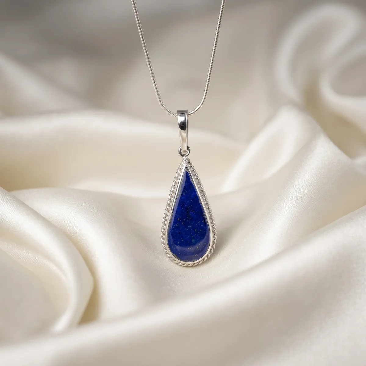 Indigo Lapis Lazuli Truth Dew Drop Pendant - view 1
