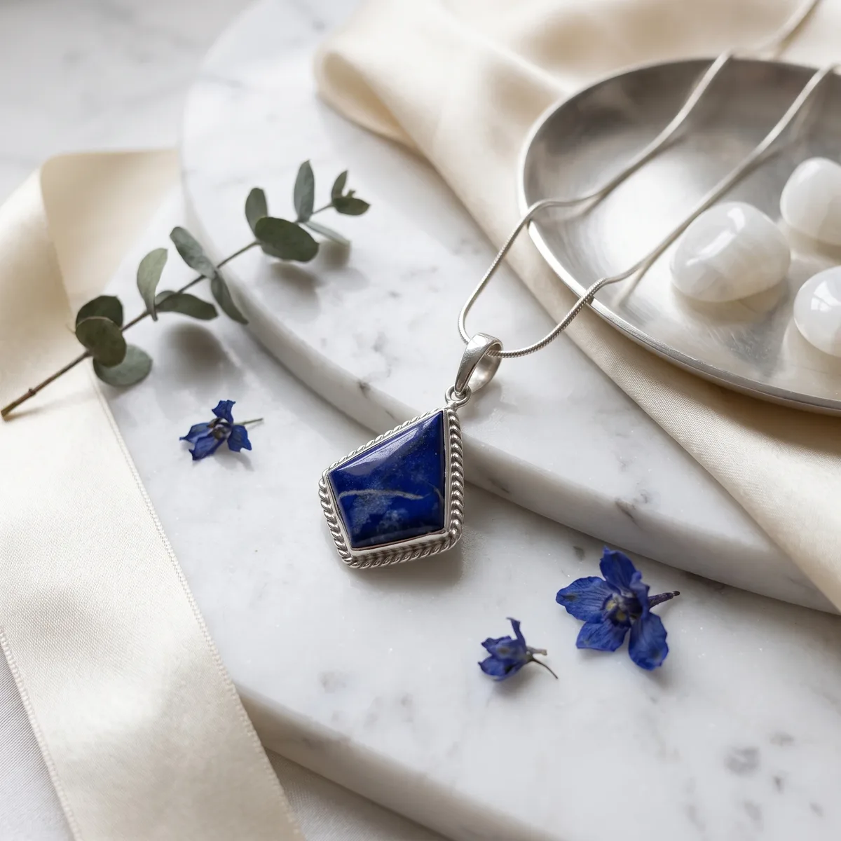 Indigo Lapis Lazuli Wisdom Charm Pendant - view 3