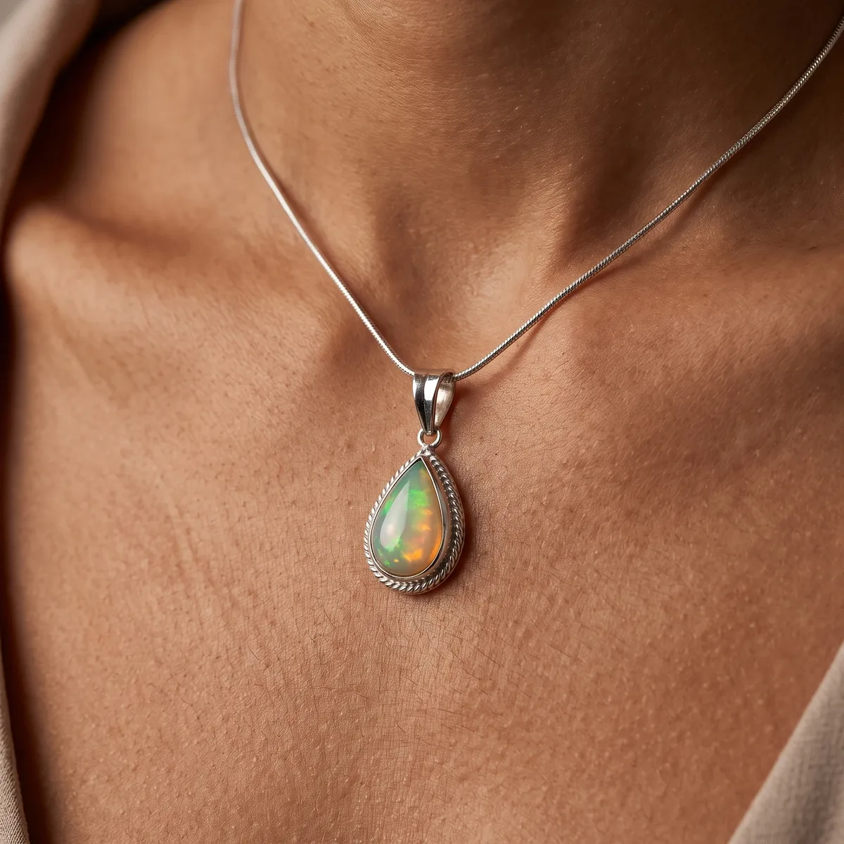 Opaline Opal Dew Drop Pendant - view 2