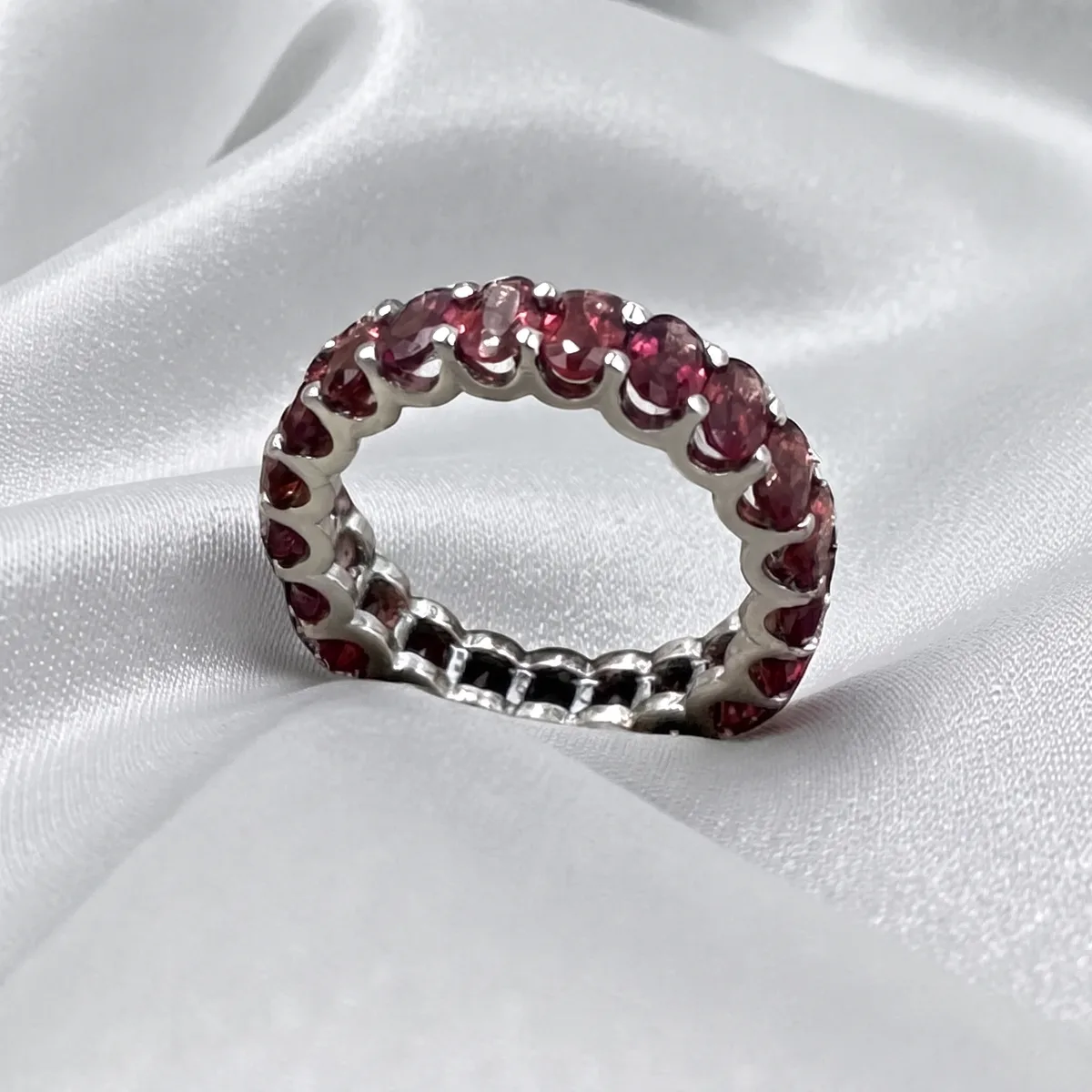 Ravelle Garnet Eternity Band - view 1