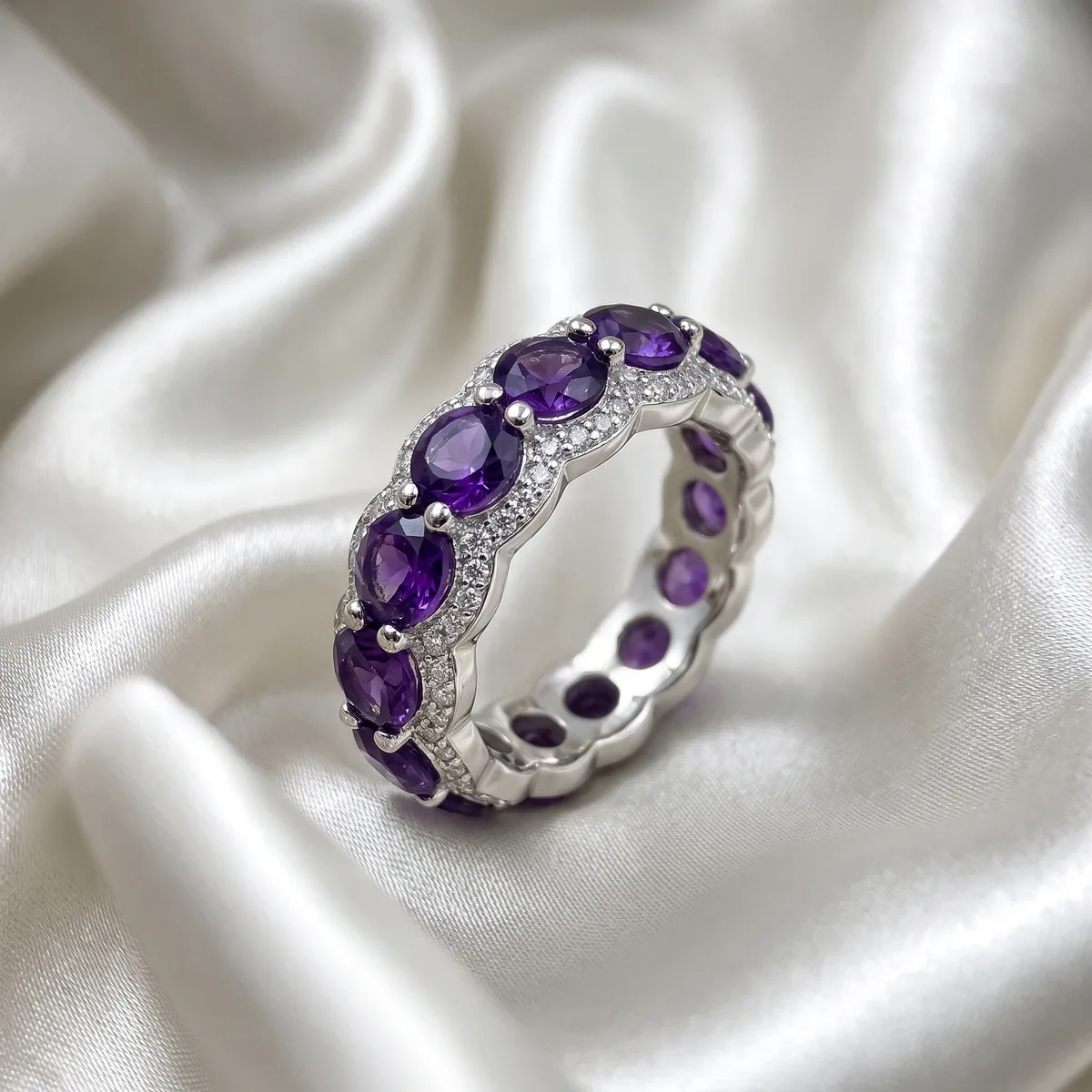 Serenelle Amethyst Halo Band - view 1