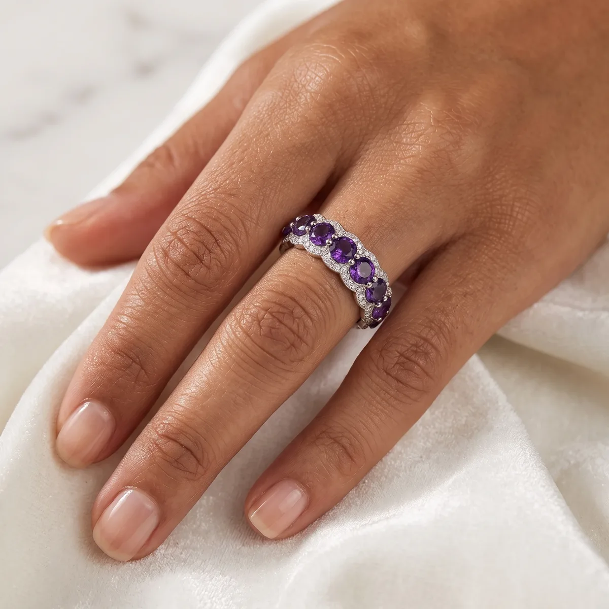 Serenelle Amethyst Halo Band - view 2