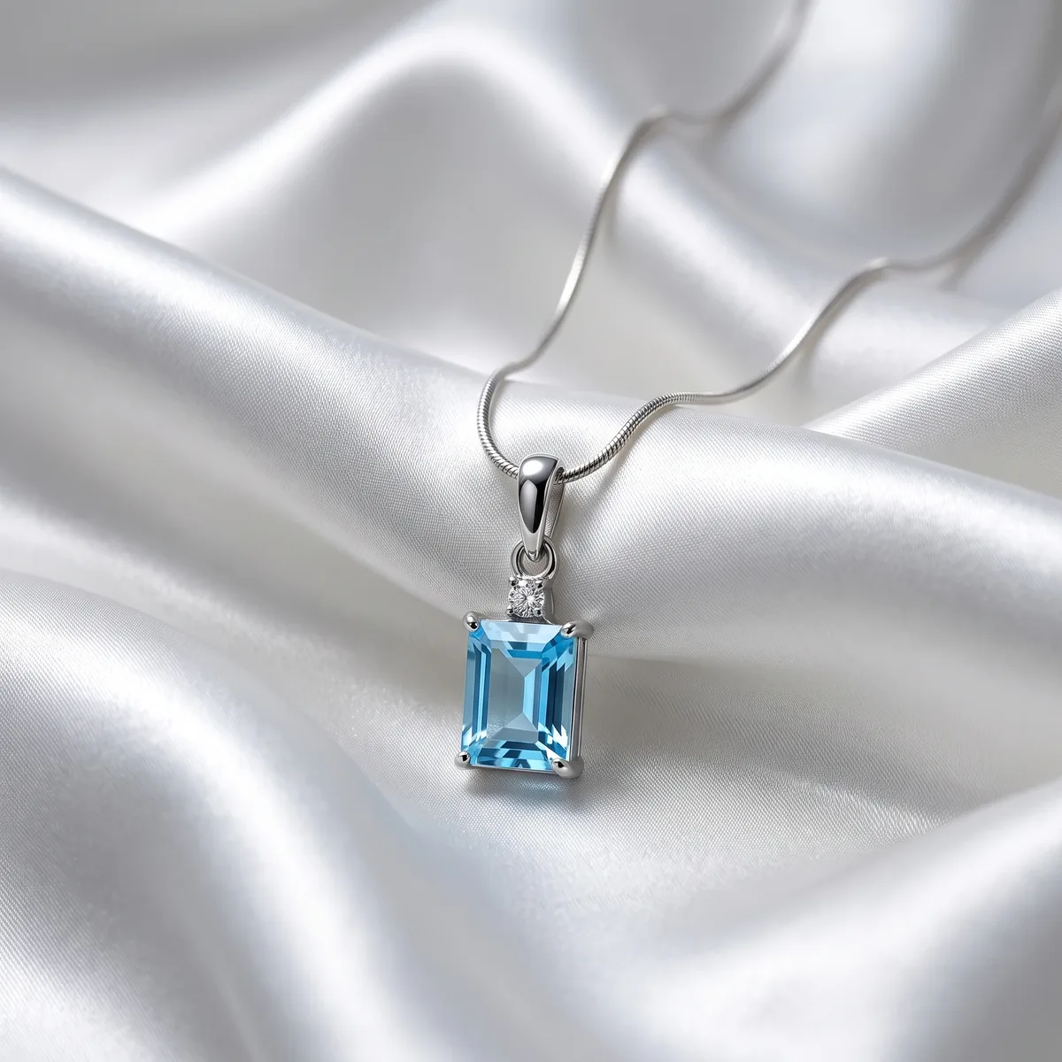 Skylight Sky Blue Topaz Solitaire Pendant - view 1