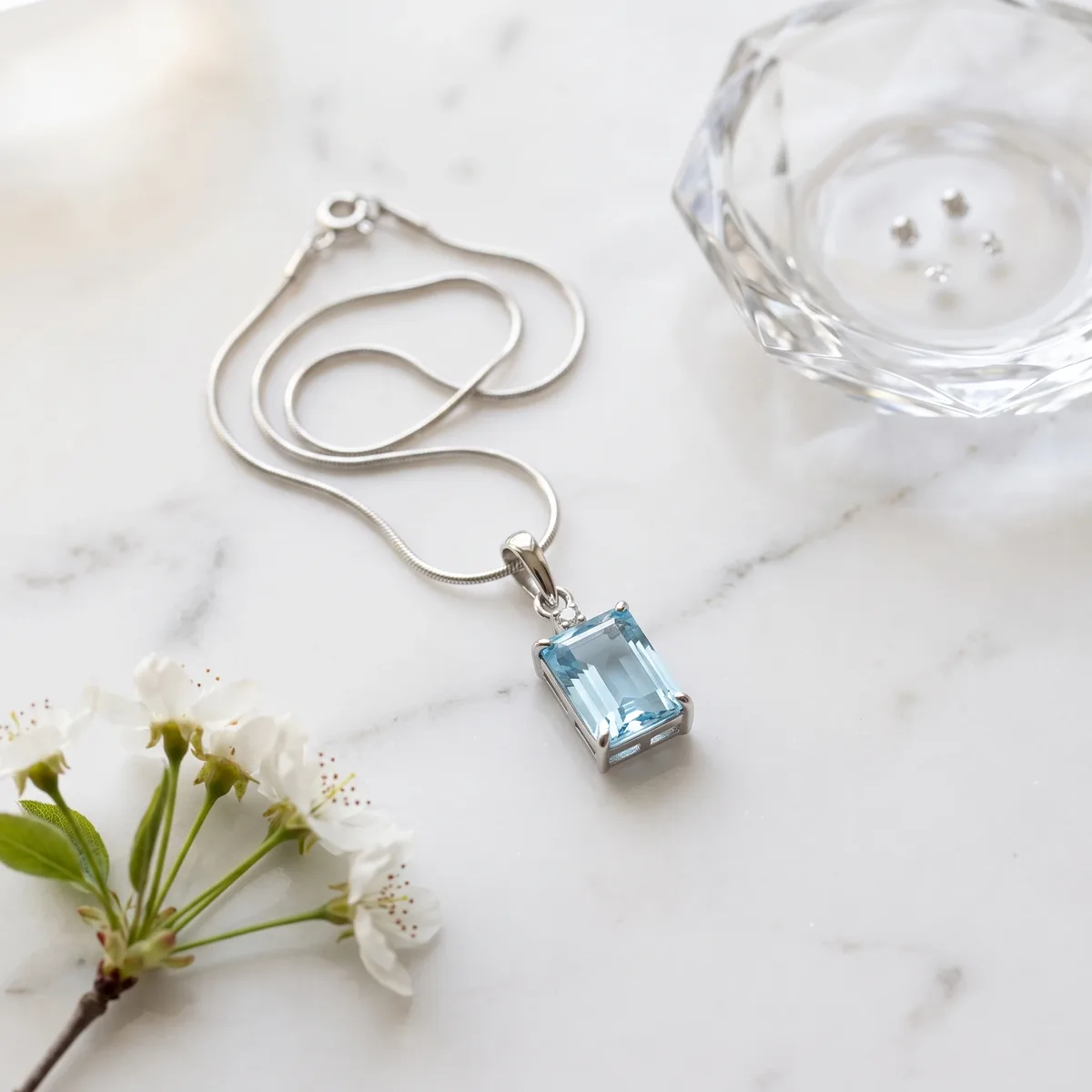 Skylight Sky Blue Topaz Solitaire Pendant - view 3