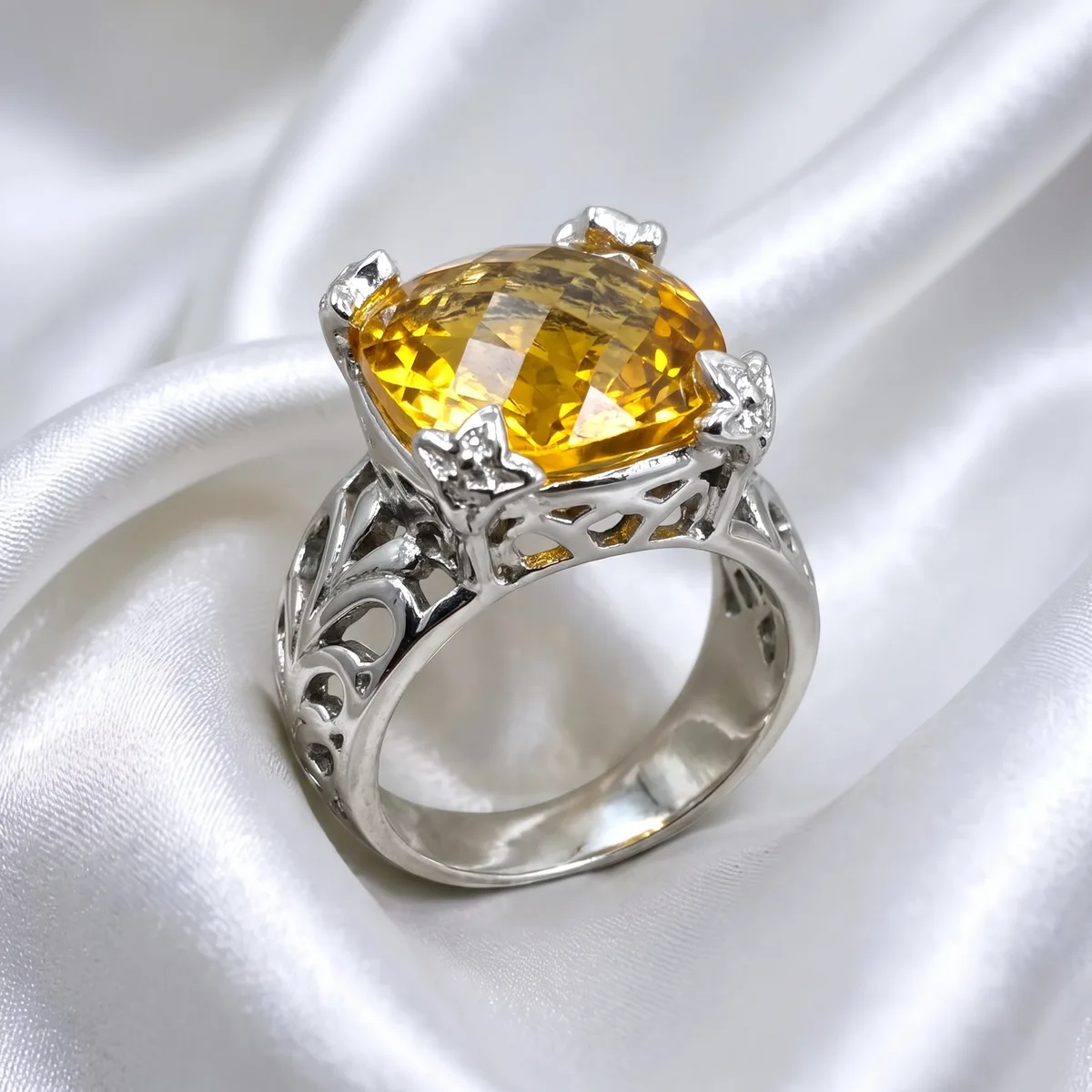 Solara Lattice Citrine Ring - view 1