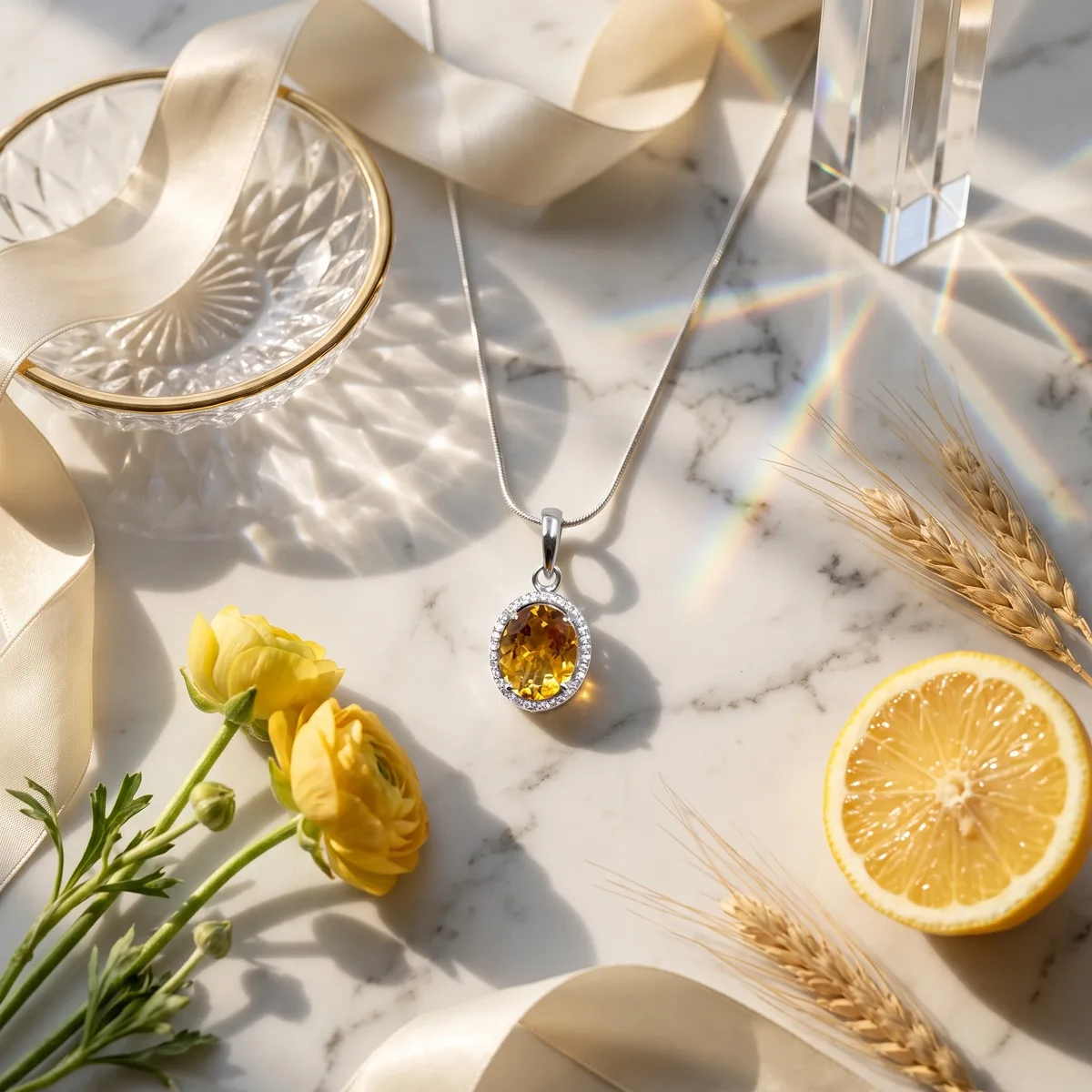 Solaris Citrine Bloom Pendant - view 3