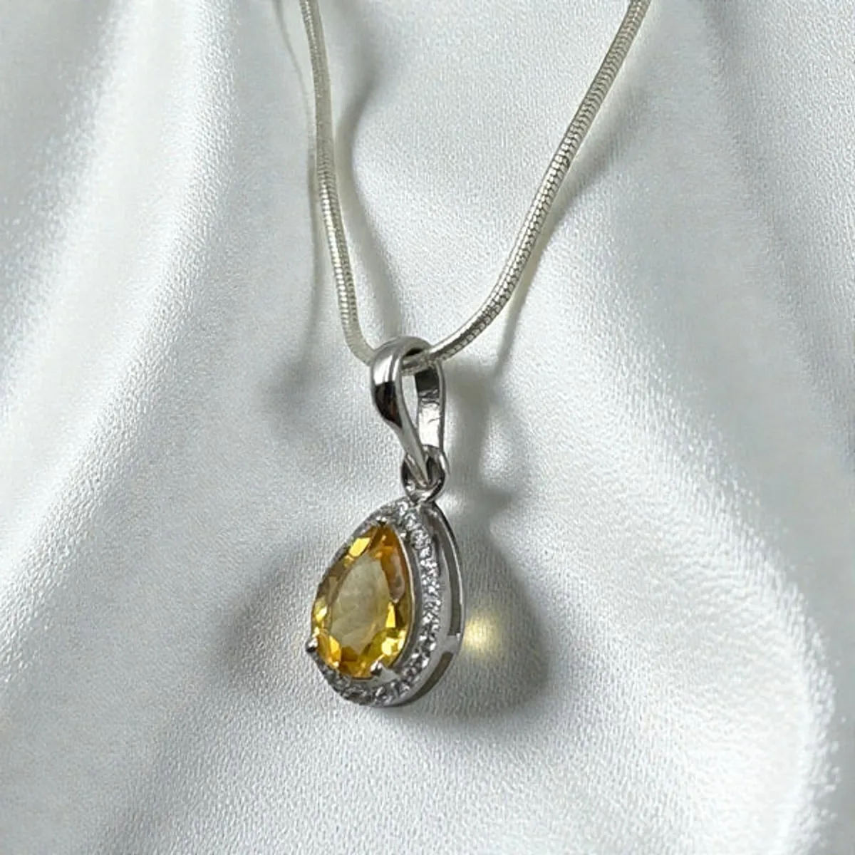 Solaris Citrine Dew Drop Pendant - view 1
