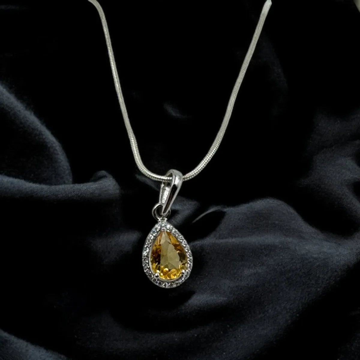 Solaris Citrine Dew Drop Pendant - view 4