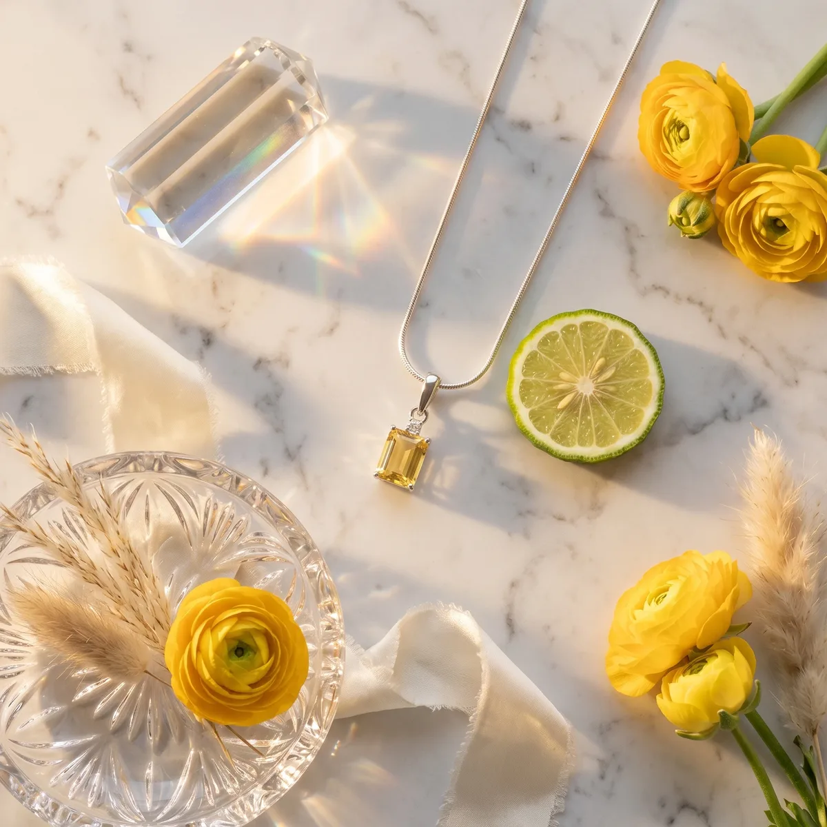Solaris Citrine Grand Solitaire Pendant - view 3