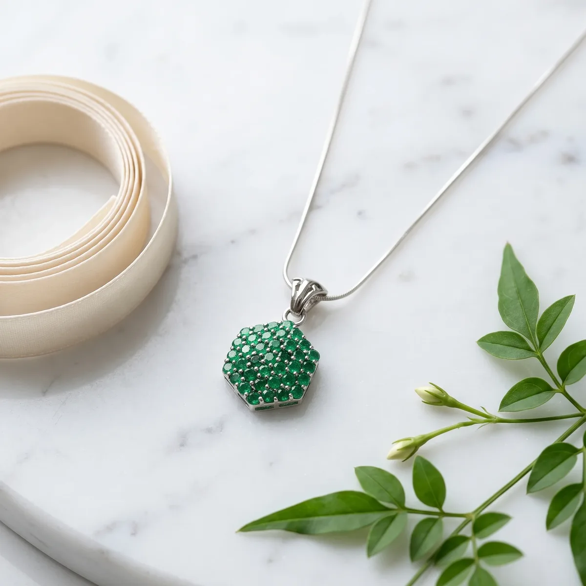 Verdant Emerald Charm Pendant - view 3